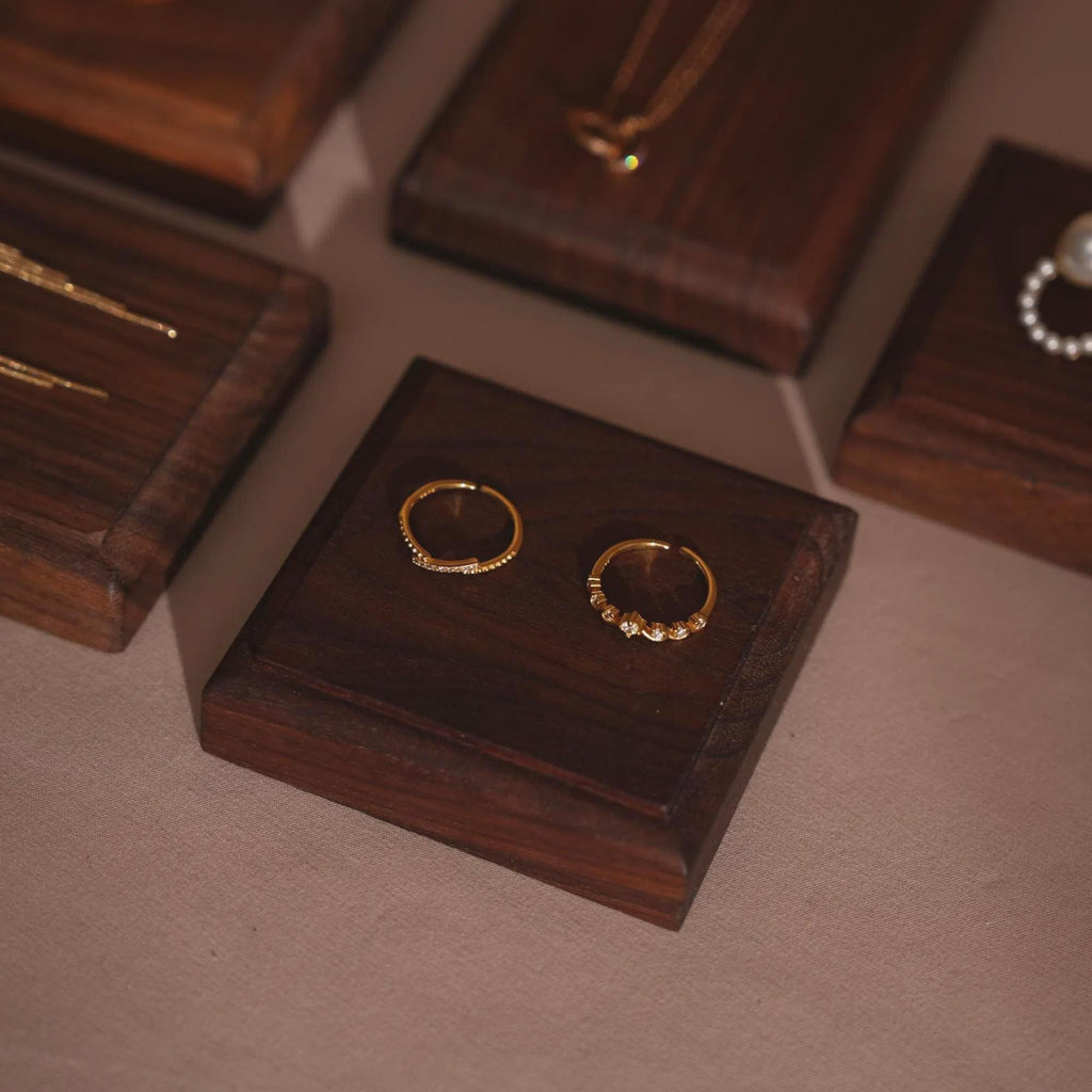 Minimalist Walnut Jewelry Display Dishes