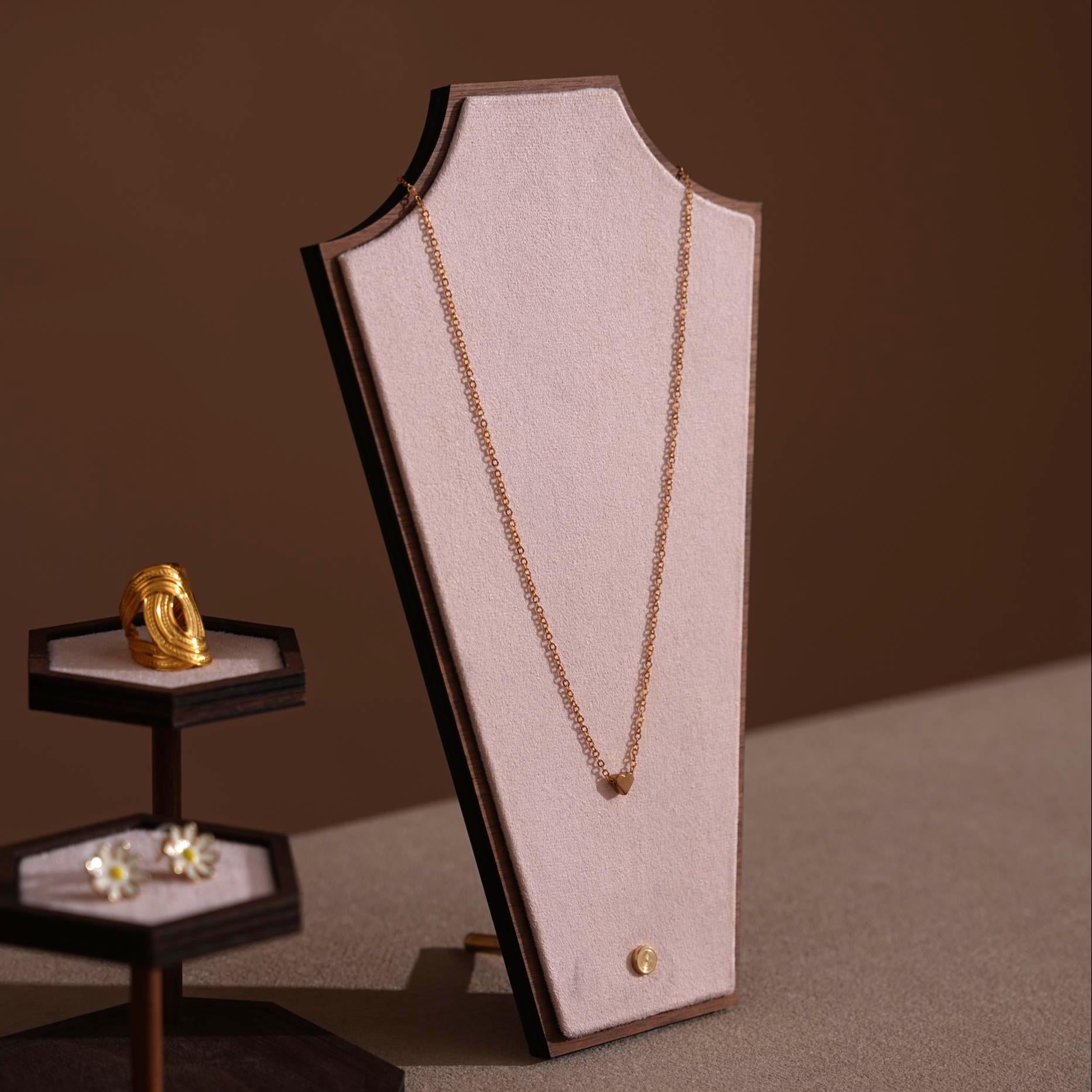 Walnut Veneer Jewelry Vendor Display Set (7-Piece) | 12 Colors