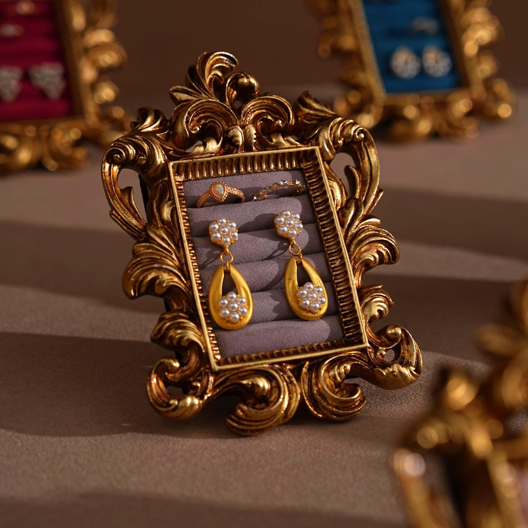Gold Rococo Jewelry Frame