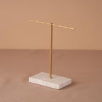Marble Base Brass Earring Holder – Jewelry Display Stand, Boutique Decor