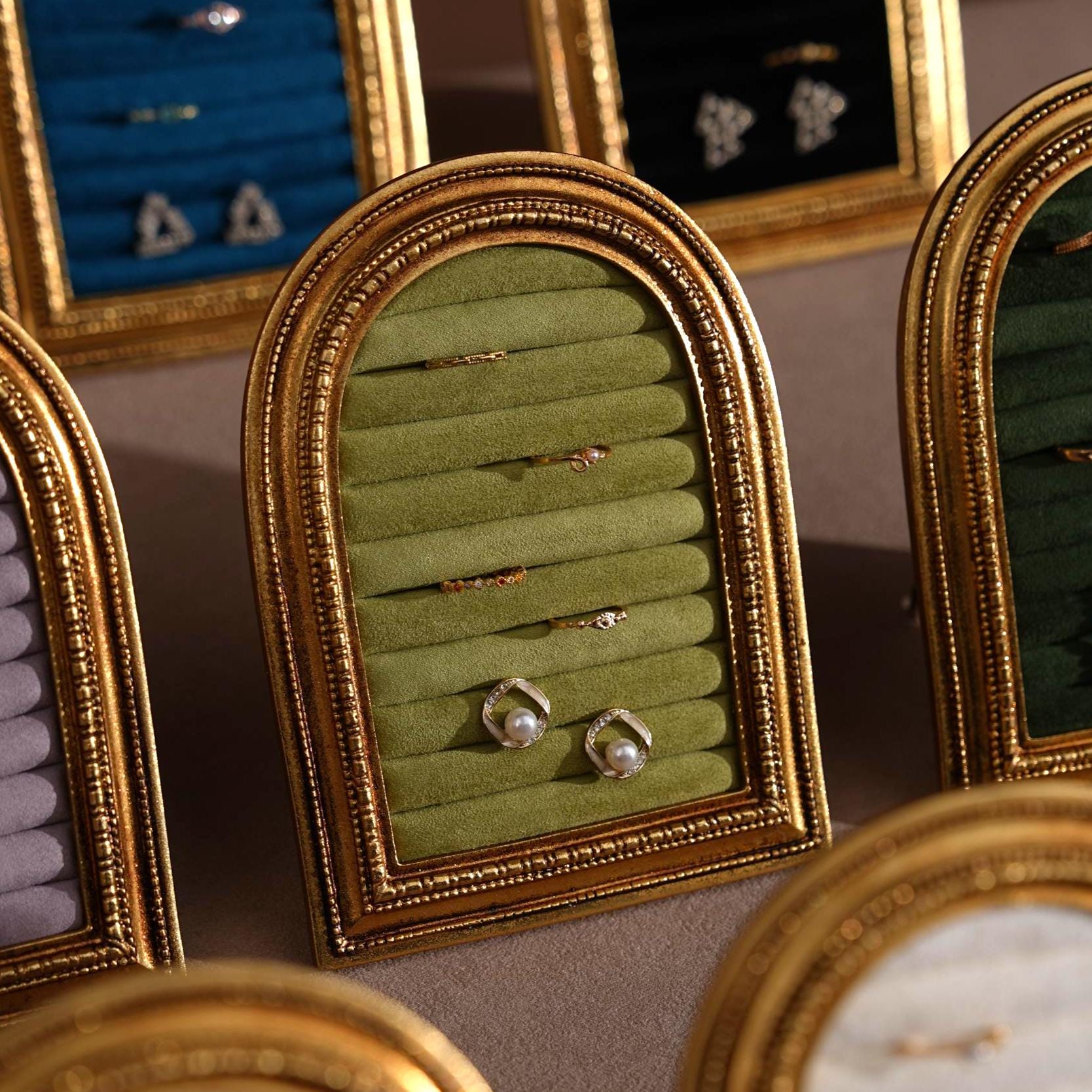 Gold Arch Jewelry Stand