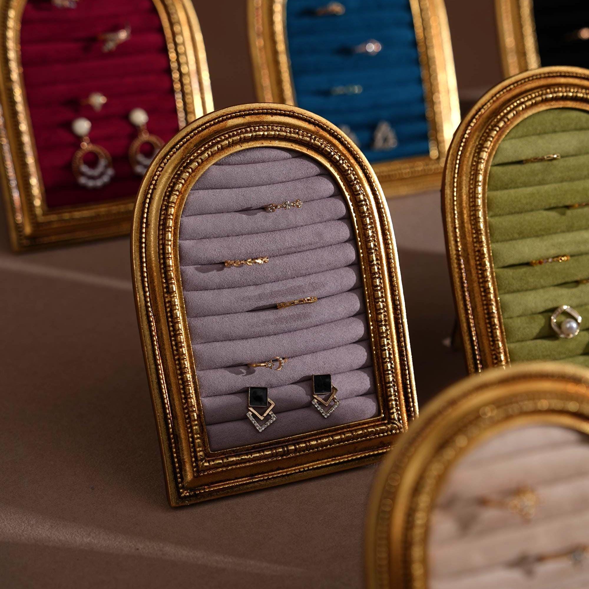 Gold Arch Jewelry Stand