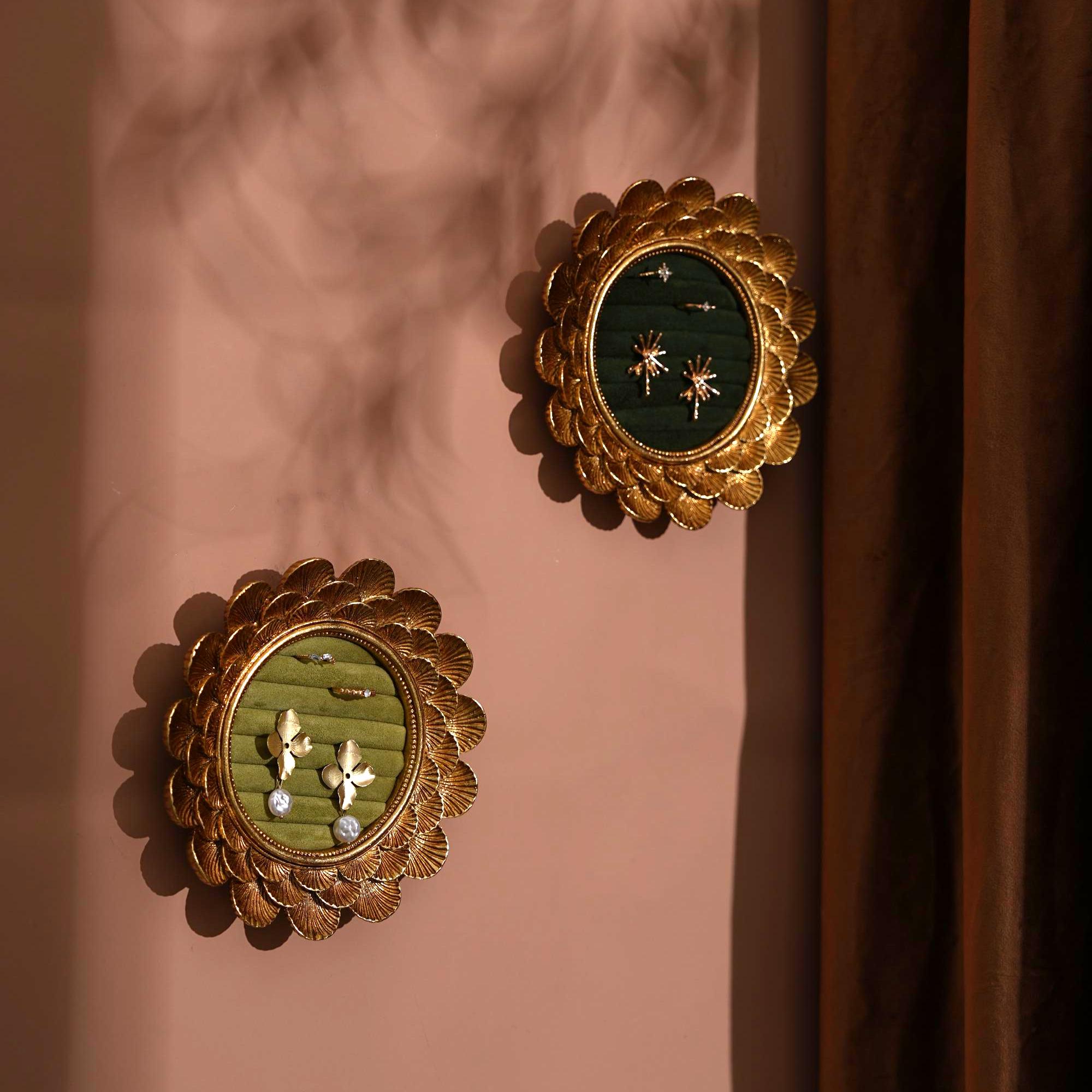 Gold Floral Ring and Earring Organizer