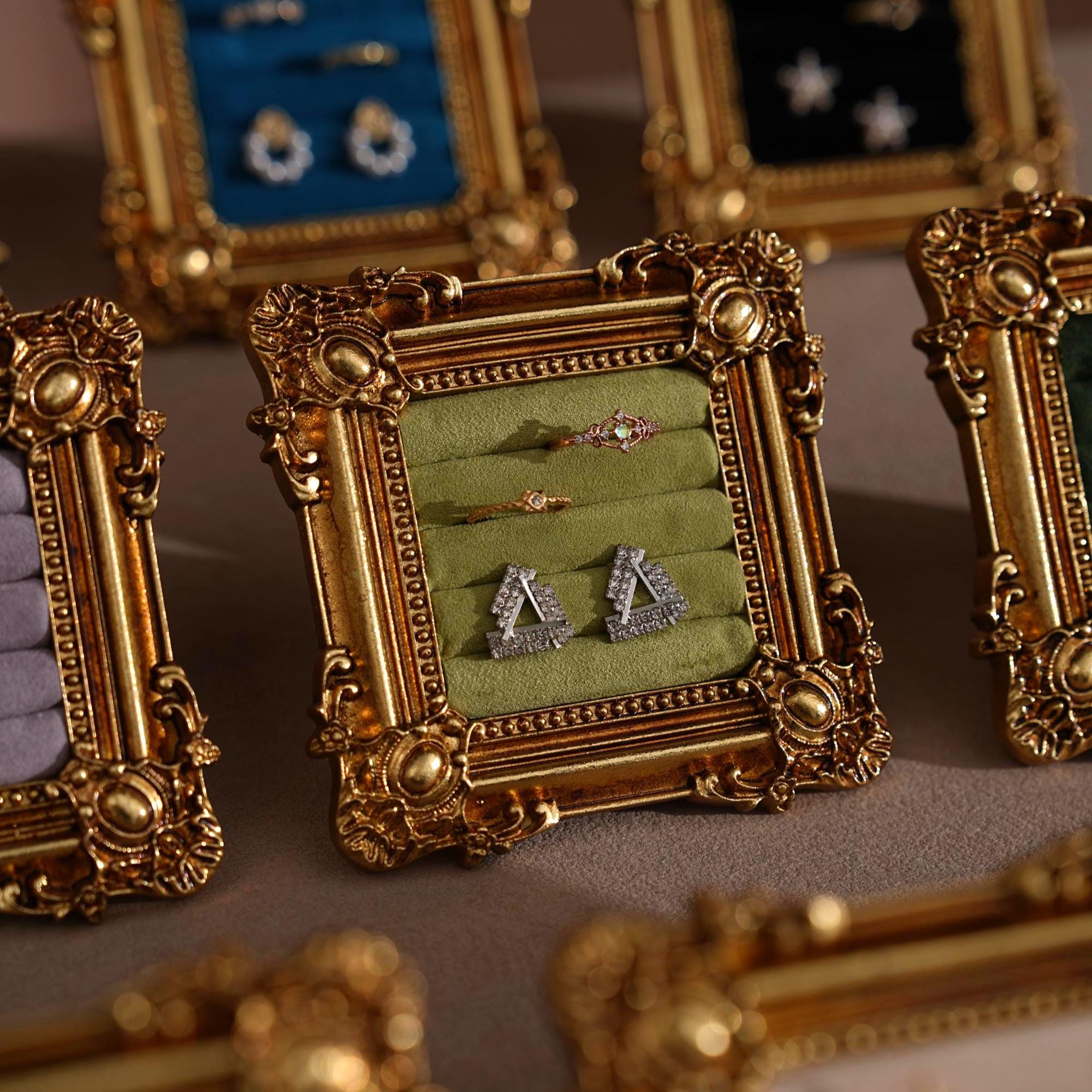 Rococo Square Jewelry Holder for Rings and Earrings