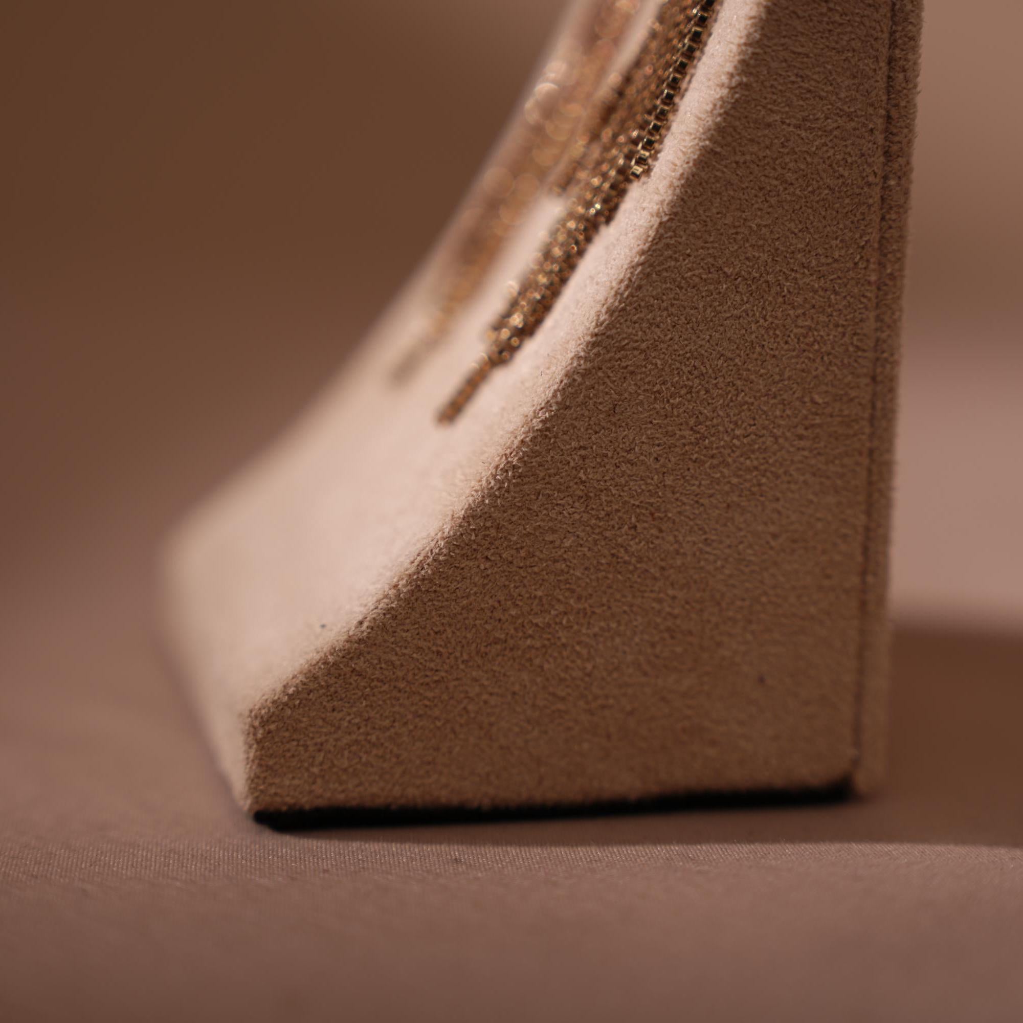 Minimalist Suede Jewelry Display Stand for Earrings and Necklaces