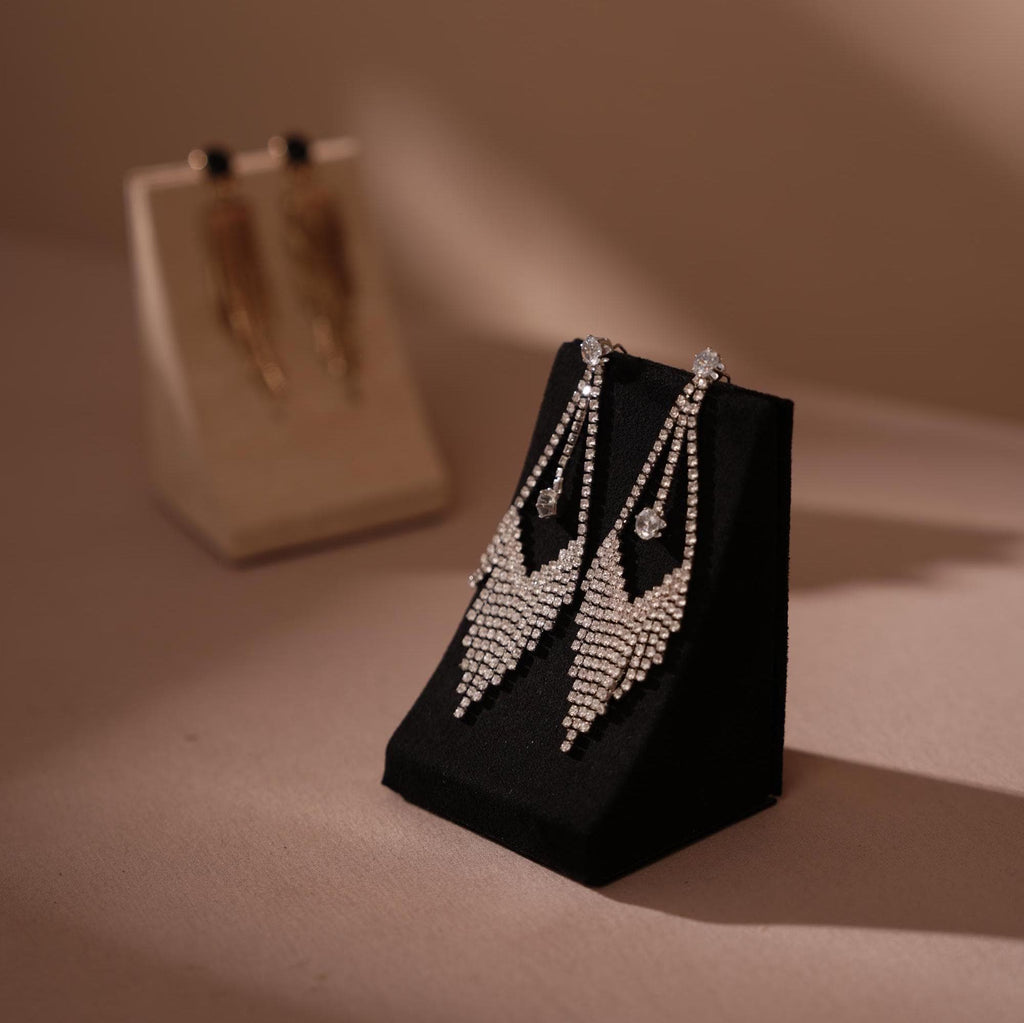 Minimalist Suede Jewelry Display Stand for Earrings and Necklaces