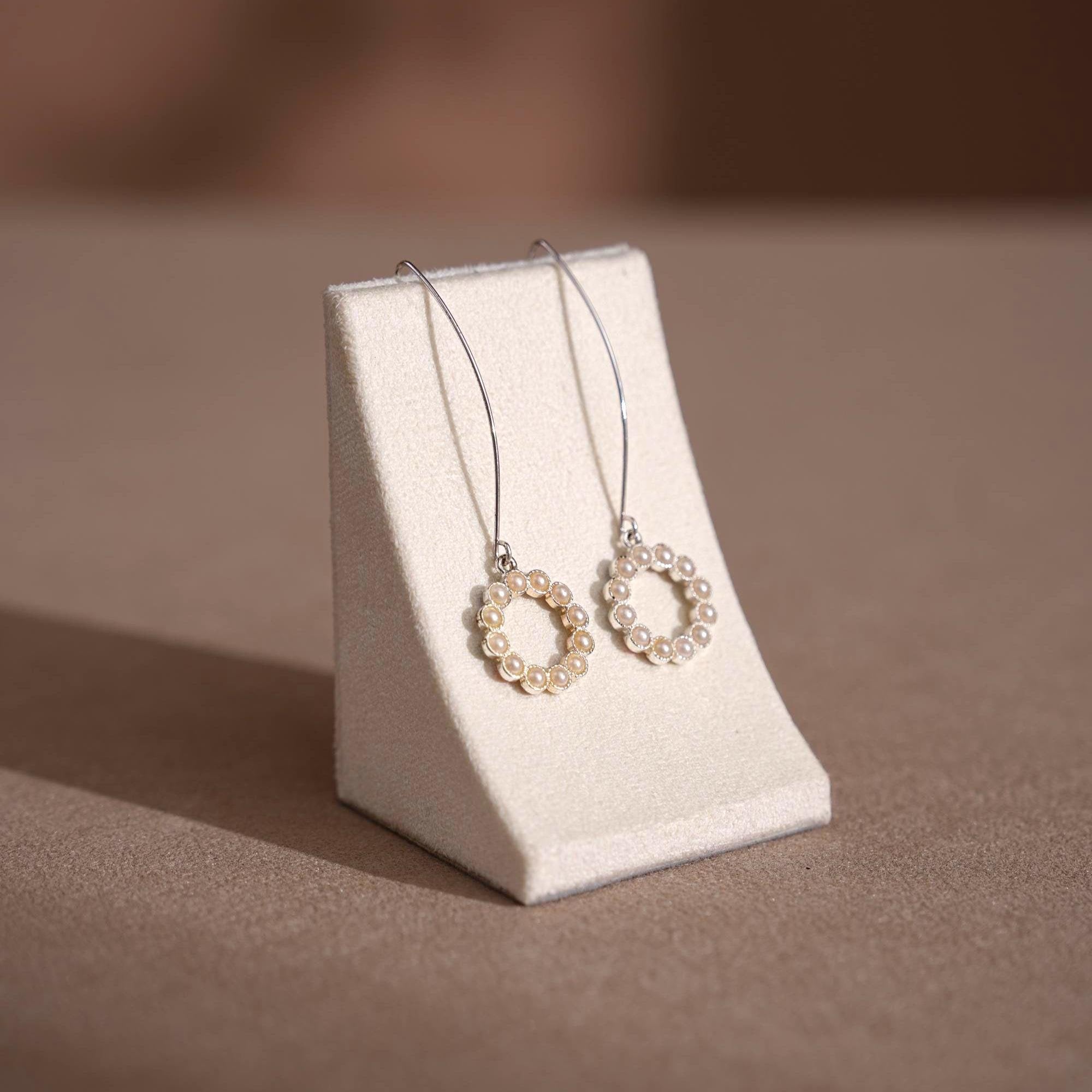 Minimalist Suede Jewelry Display Stand for Earrings and Necklaces