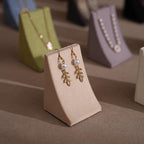 Minimalist Suede Jewelry Display Stand for Earrings and Necklaces