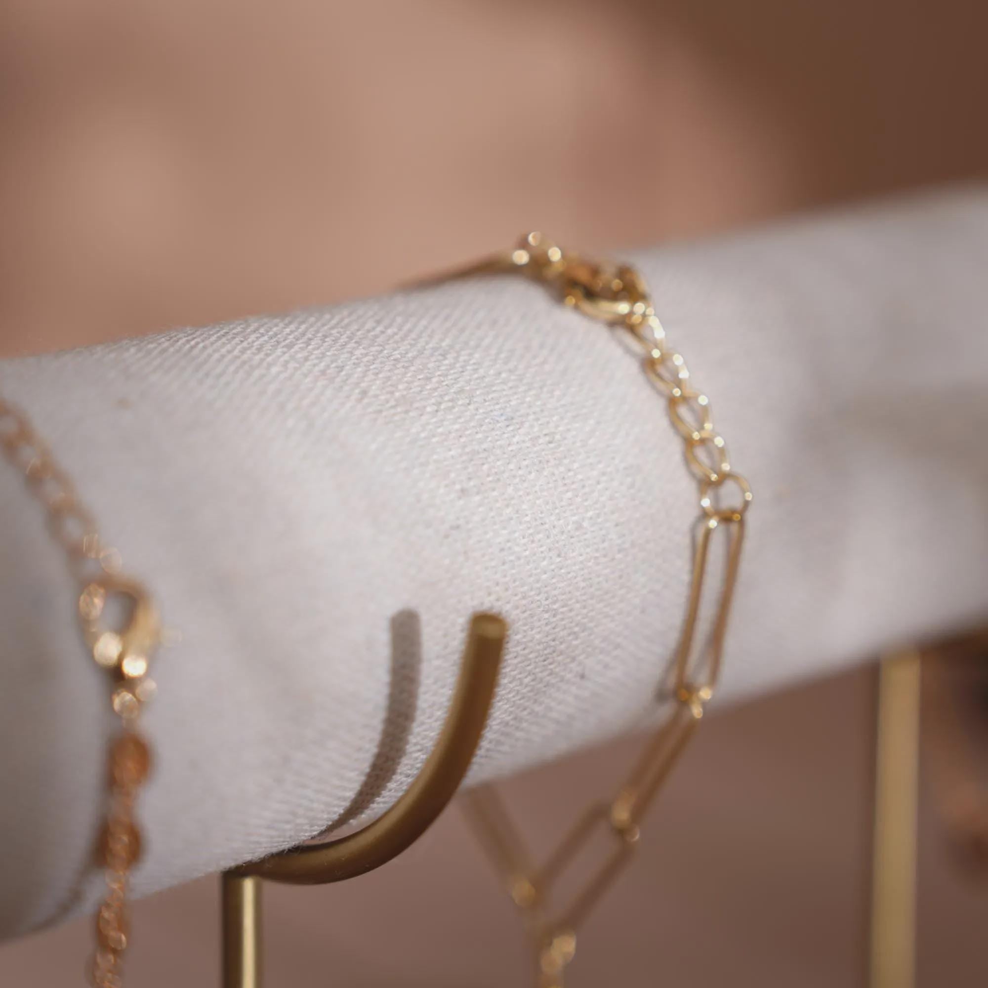 High-End Bracelet Stand with Brass Supports and Walnut Wood Base