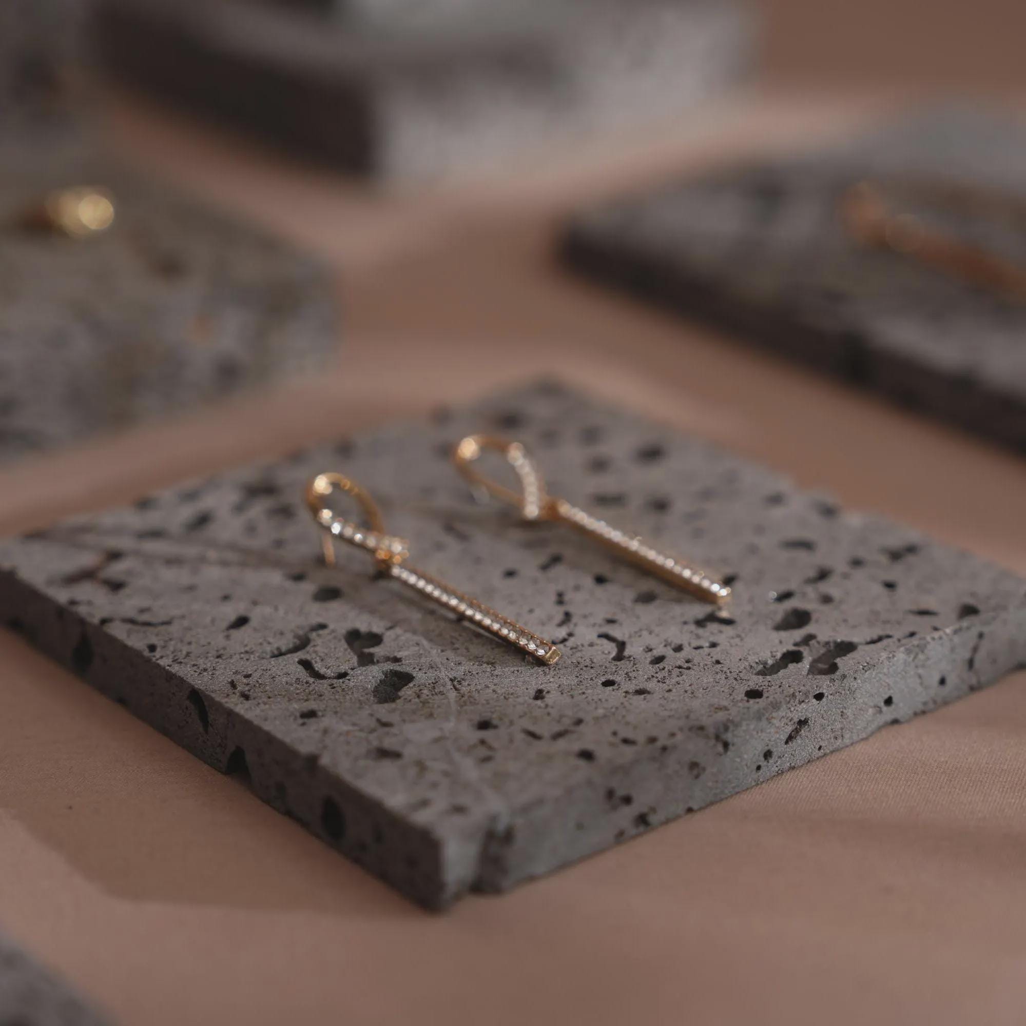 Natural Lava Stone Jewelry Display
