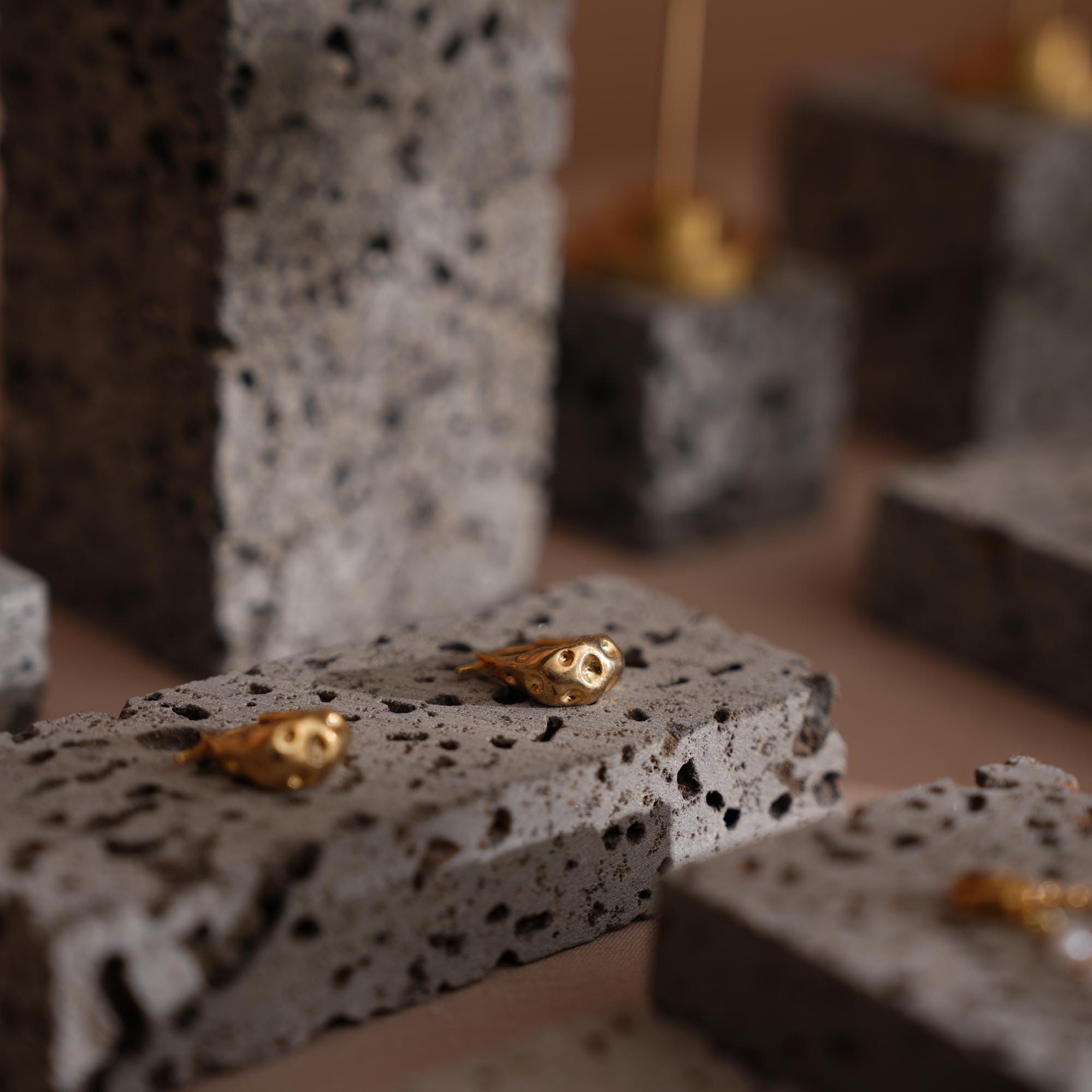 Natural Lava Stone Jewelry Display