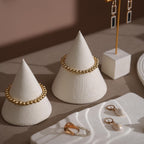 Elegant White Vegan Suede Jewelry Dish & Tray Set | 17-Piece Boutique Display
