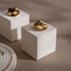 Elegant White Vegan Suede Jewelry Dish & Tray Set | 17-Piece Boutique Display
