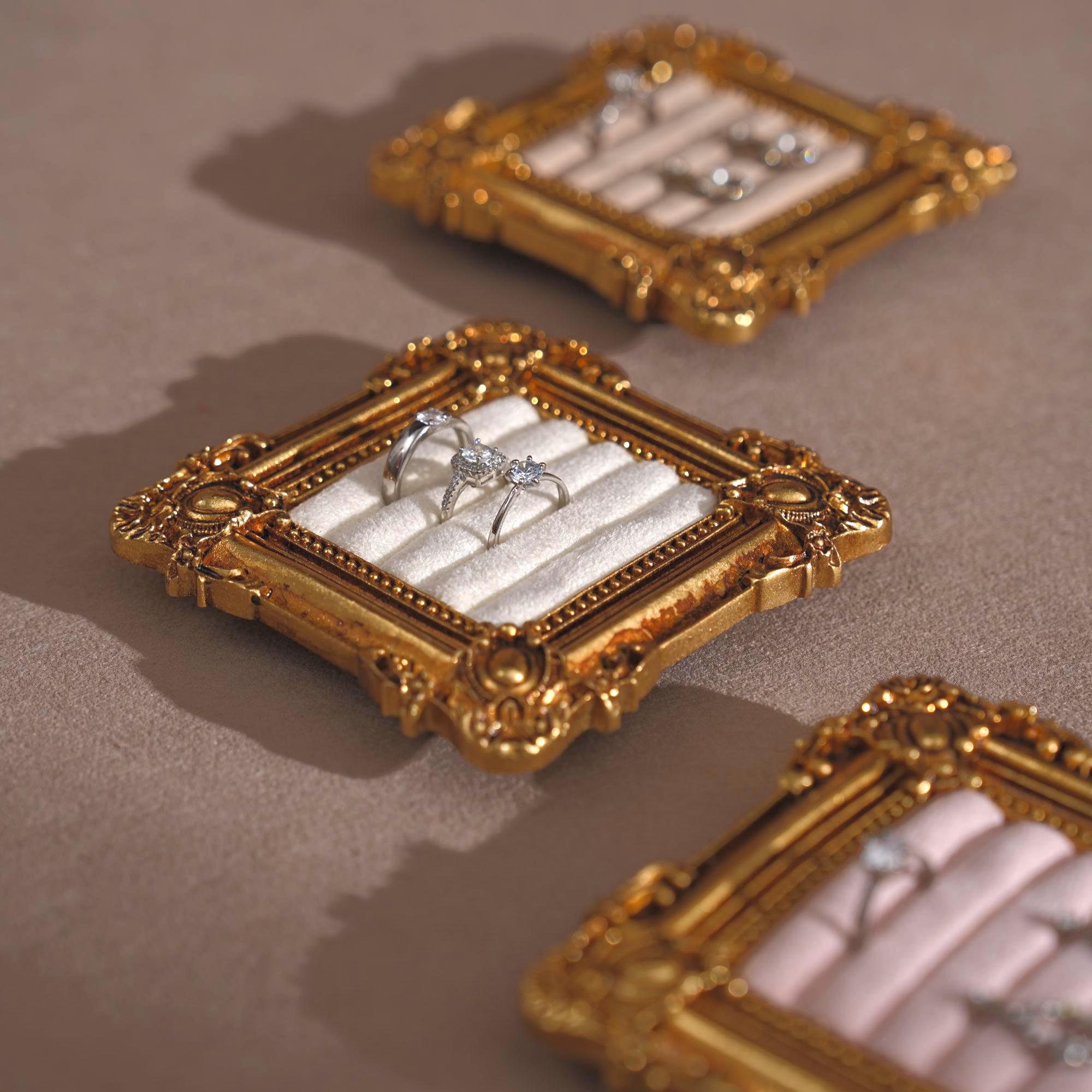 Rococo Square Jewelry Holder for Rings and Earrings