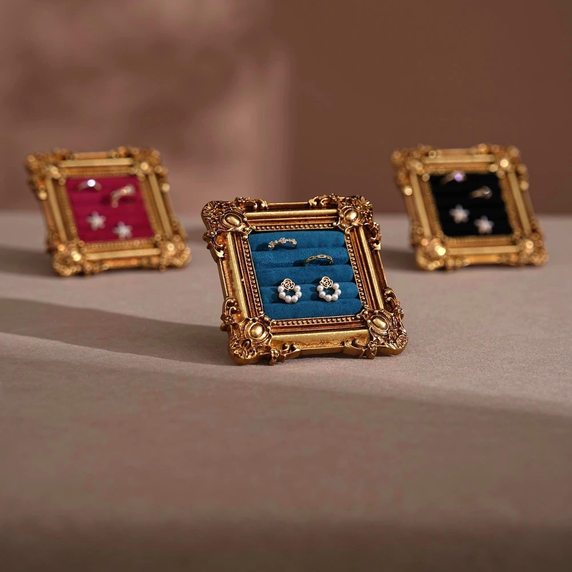 Rococo Square Jewelry Holder for Rings and Earrings
