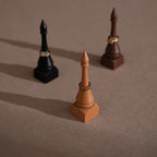 Black Walnut Beechwood Ring Holder: Bishop Style Jewelry Display Stand