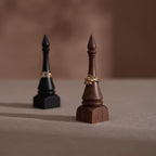 Black Walnut Beechwood Ring Holder: Bishop Style Jewelry Display Stand