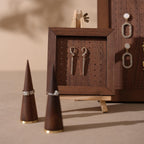 Walnut Veneer Jewelry Display Set: Portable Booth Organizer