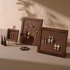 Walnut Veneer Jewelry Display Set: Portable Booth Organizer