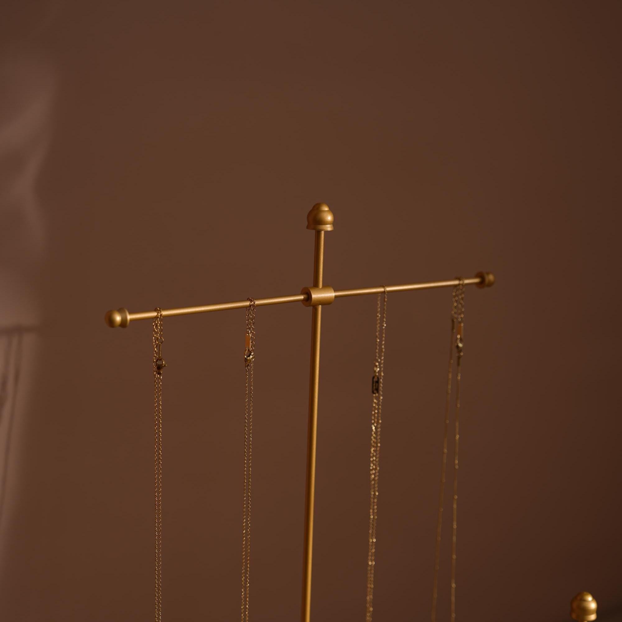 Gold Metal Jewelry Display Stand Set, Necklace Bracelet Earring Holder, T Bar Jewelry Rack, Boutique Craft Fair Display