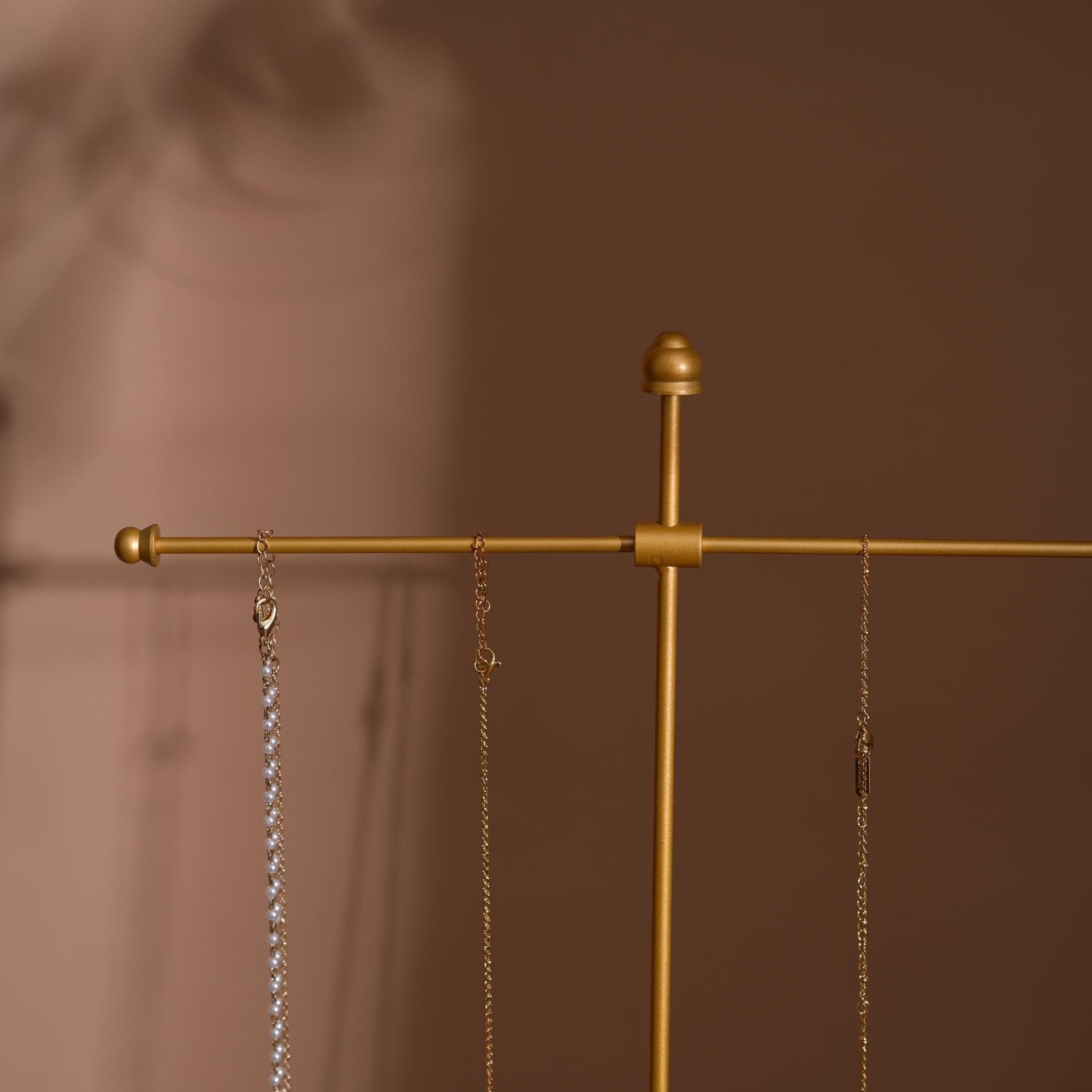 Gold Metal Jewelry Display Stand Set, Necklace Bracelet Earring Holder, T Bar Jewelry Rack, Boutique Craft Fair Display