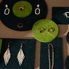 Green Felt Jewelry Display Set: 17-Piece Booth Kit