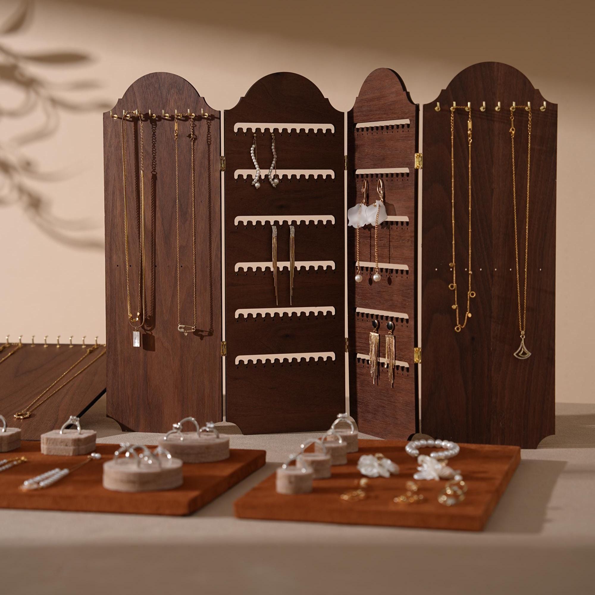 Caramel/Beige Jewelry Display Set for Markets, Booths & Boutiques