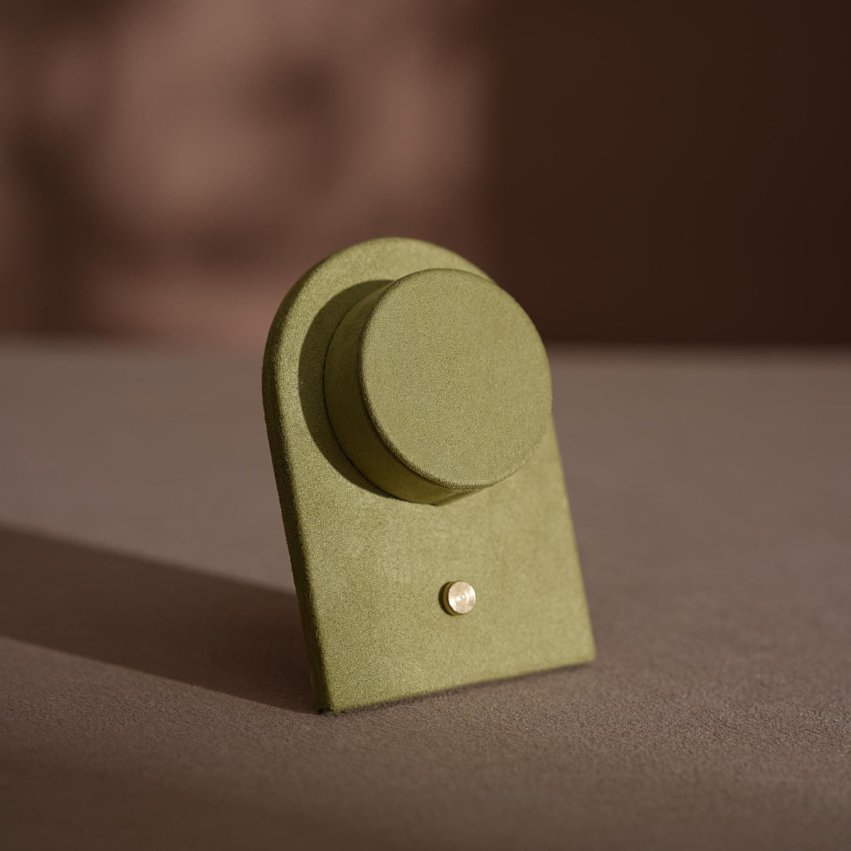 Olive Green Jewelry Display Set – Ring Dish, Bracelet & Earring Holders, Vegan Suede