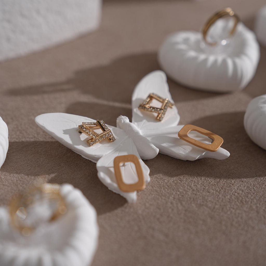 Plaster Jewelry Display Set, Ring Tray, Earring Stand, Necklace Display Props, Handmade Boutique Craft Fair Market Display