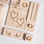 Yellow Travertine Jewelry Display Set – 13-Piece Boutique Showcase Kit