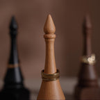 Black Walnut Beechwood Ring Holder: Bishop Style Jewelry Display Stand