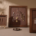 Walnut Veneer Jewelry Display Set: Portable Booth Organizer