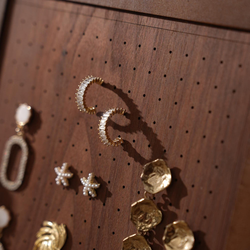 Walnut Veneer Jewelry Display Set: Portable Booth Organizer