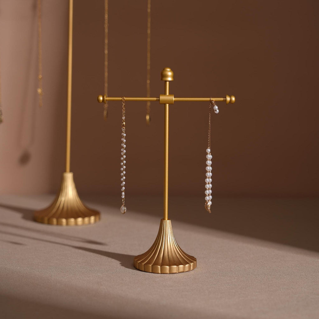 Gold Metal Jewelry Display Stand Set, Necklace Bracelet Earring Holder, T Bar Jewelry Rack, Boutique Craft Fair Display