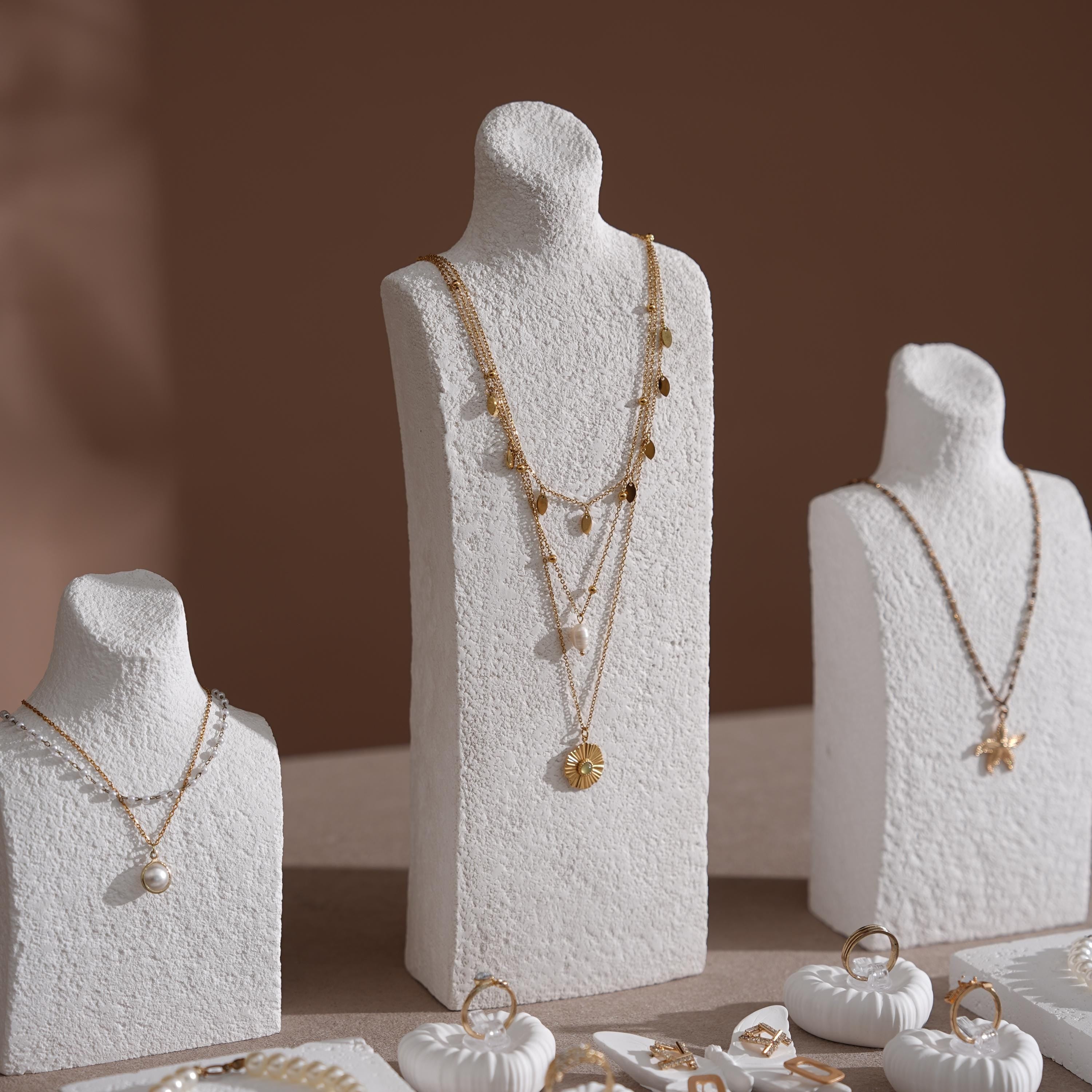 Ultra White Plaster 10-Piece Jewelry Display Set