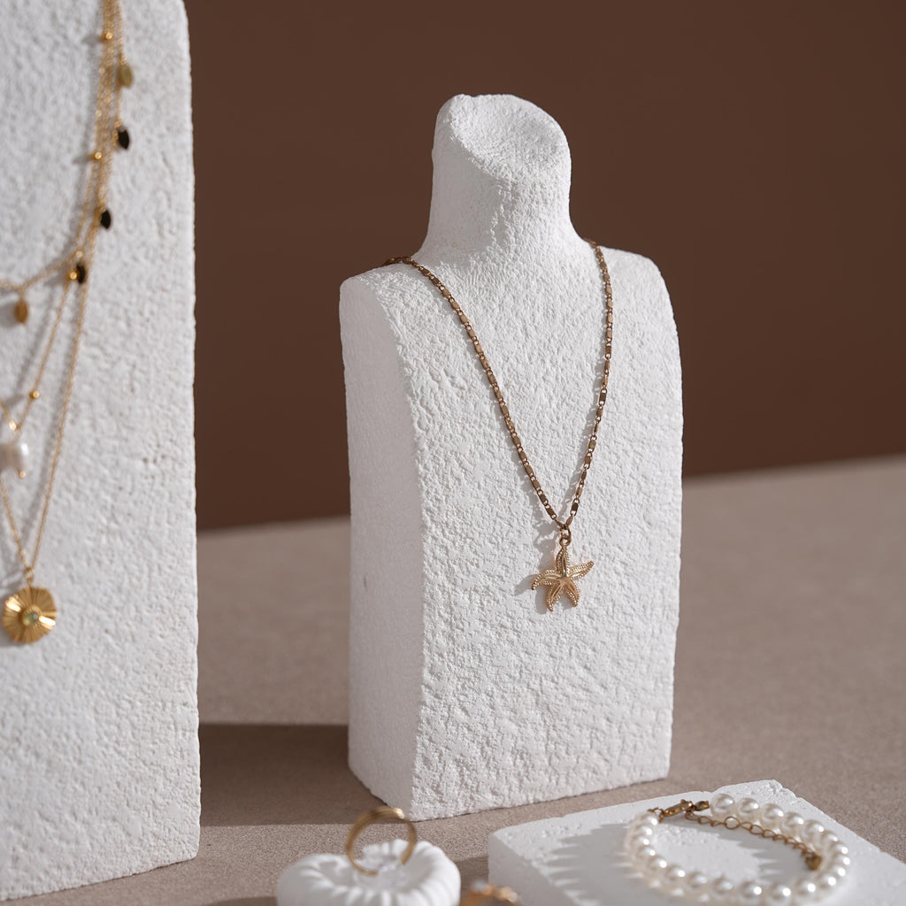 Plaster Jewelry Display Set, Ring Tray, Earring Stand, Necklace Display Props, Handmade Boutique Craft Fair Market Display