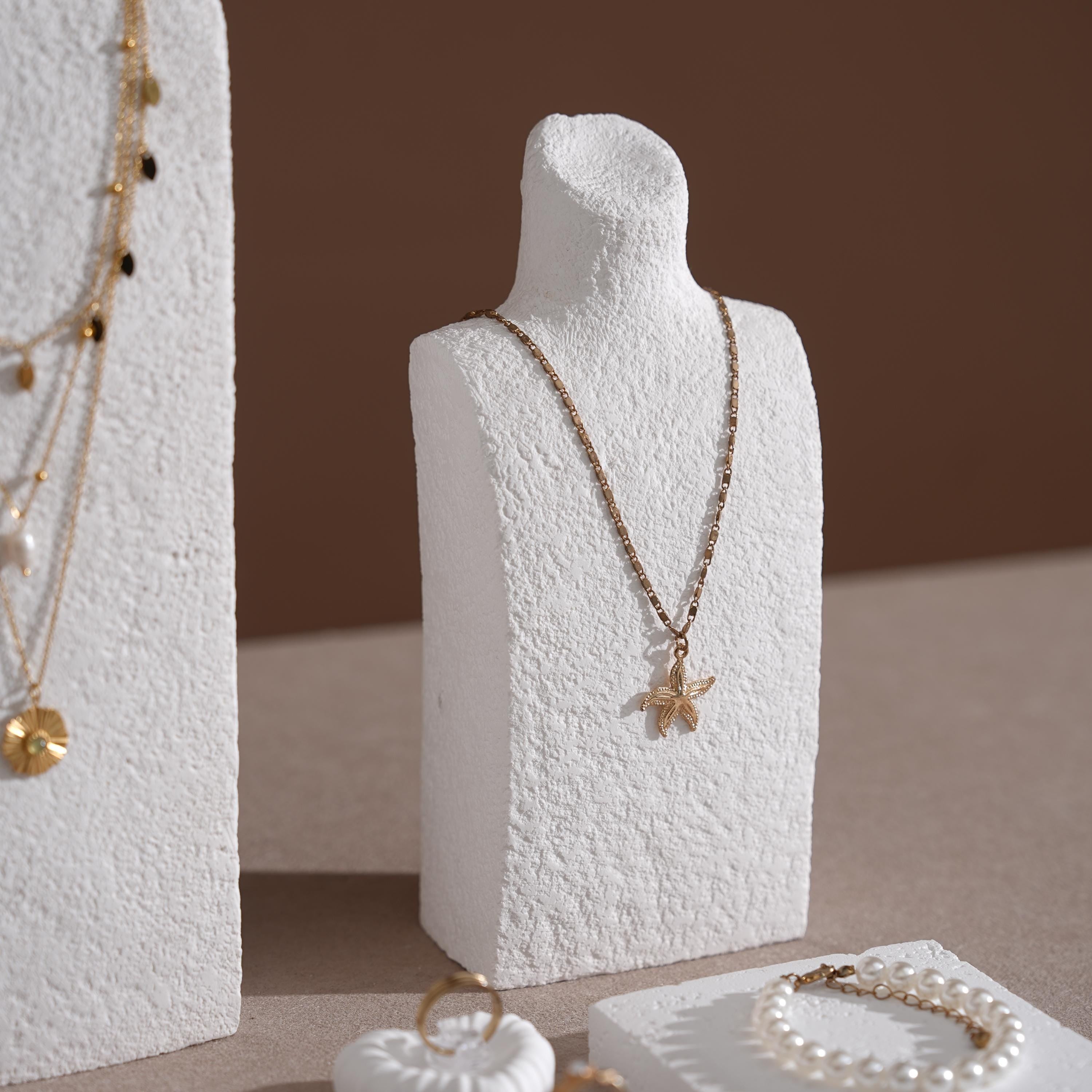 Plaster Jewelry Display Set, Ring Tray, Earring Stand, Necklace Display Props, Handmade Boutique Craft Fair Market Display