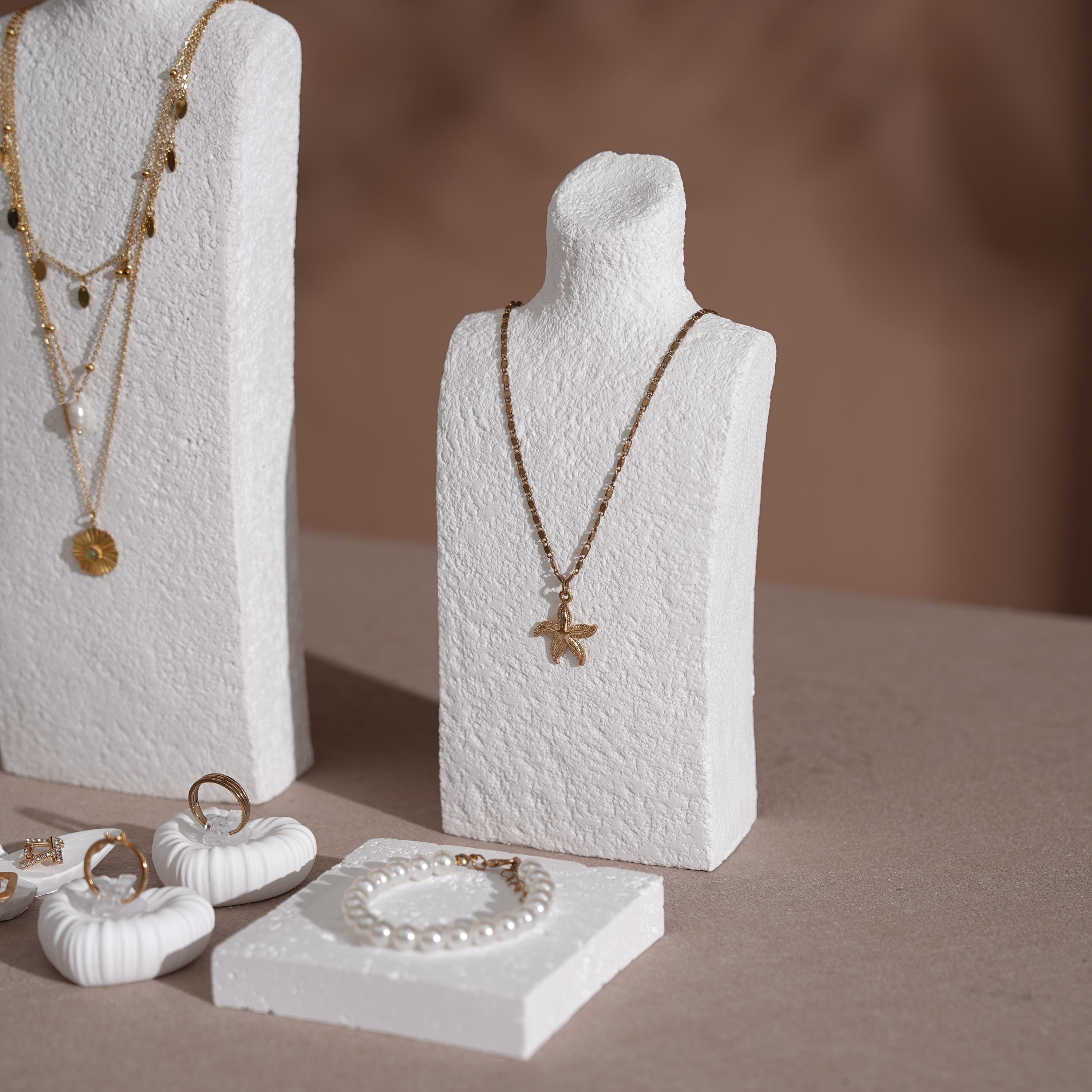 Ultra White Plaster 10-Piece Jewelry Display Set