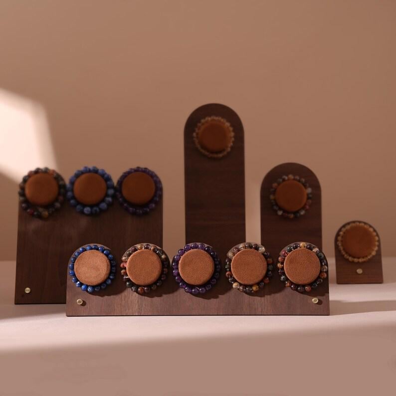 Walnut Veneer Bracelet Display Stand for Crystal Shops & Jewelry Boutiques