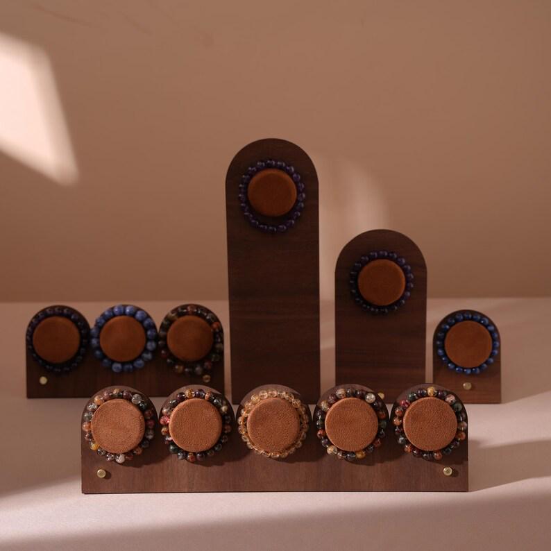 Walnut Veneer Bracelet Display Stand for Crystal Shops & Jewelry Boutiques