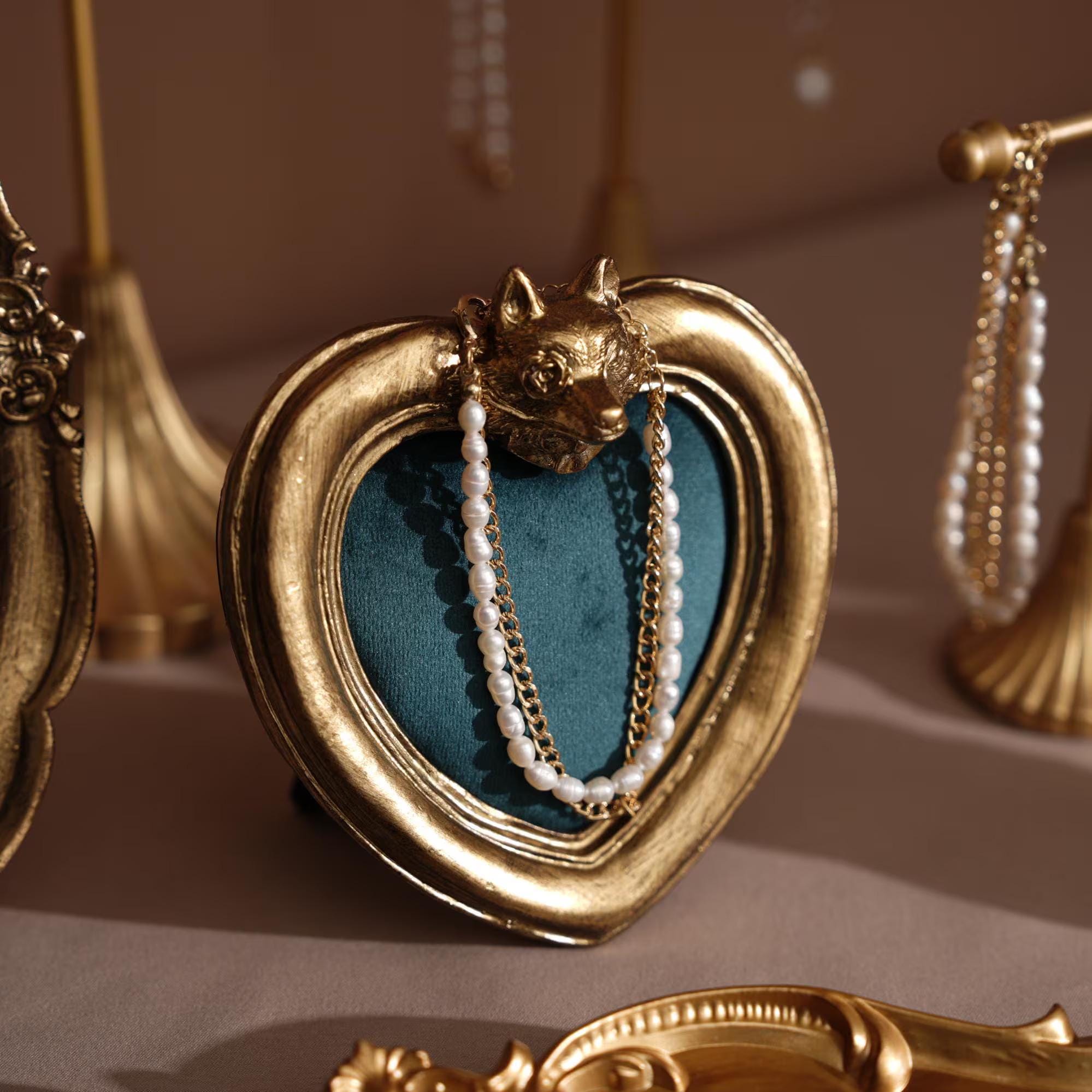 Gold Jewelry Organizer Set Ring Holder Necklace Hanger Resin Earring Tray Bracelet Display Boutique Store Decor Photography Showcase Prop