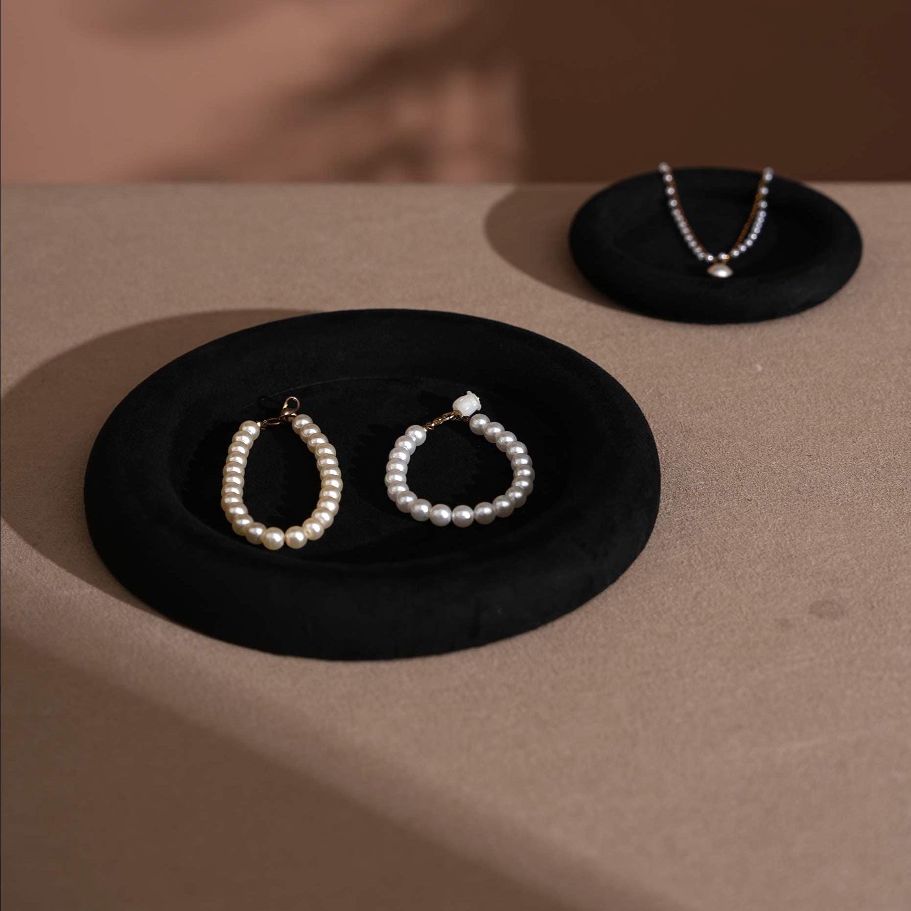 Jewelry Organizer Dish: Suede Ring and Bracelet Tray (14 Colors)