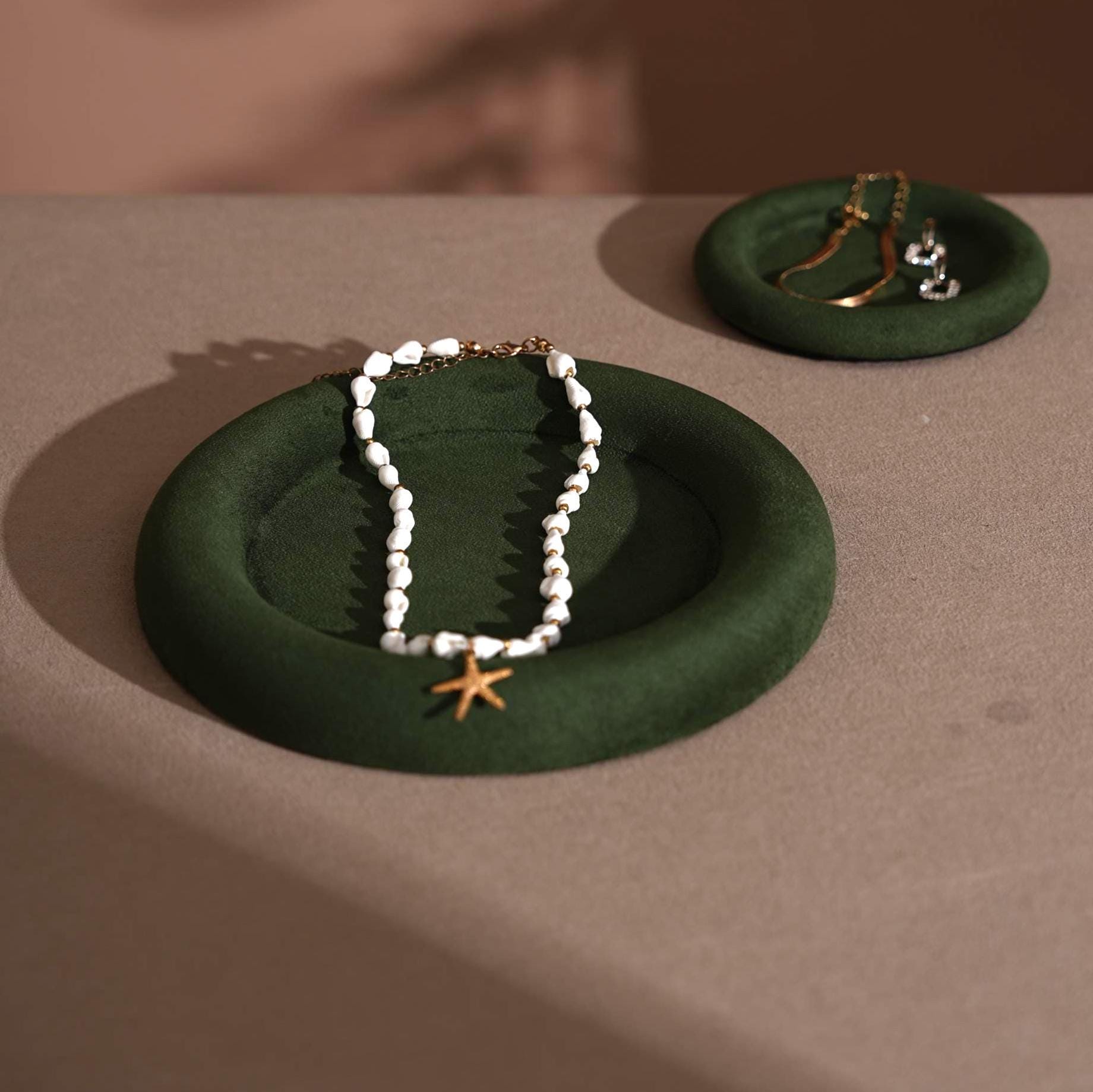 Jewelry Organizer Dish: Suede Ring and Bracelet Tray (14 Colors)