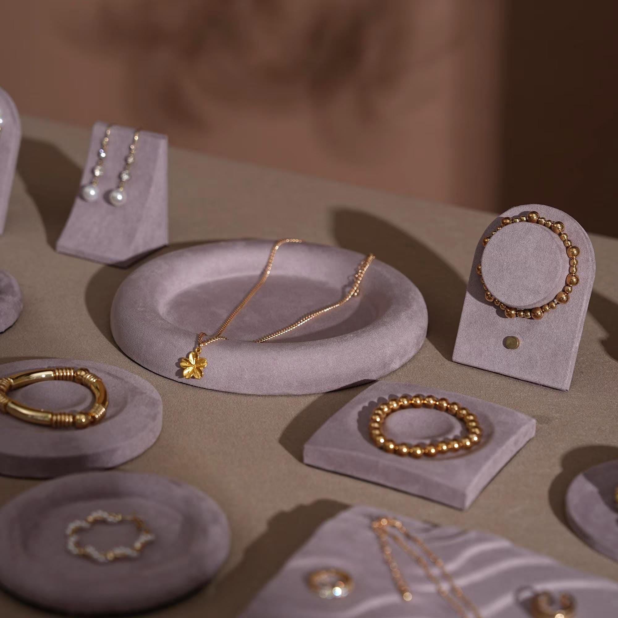 Lavender Vegan Suede Jewelry Display Dish: Ring, Bracelet, Necklace Holder