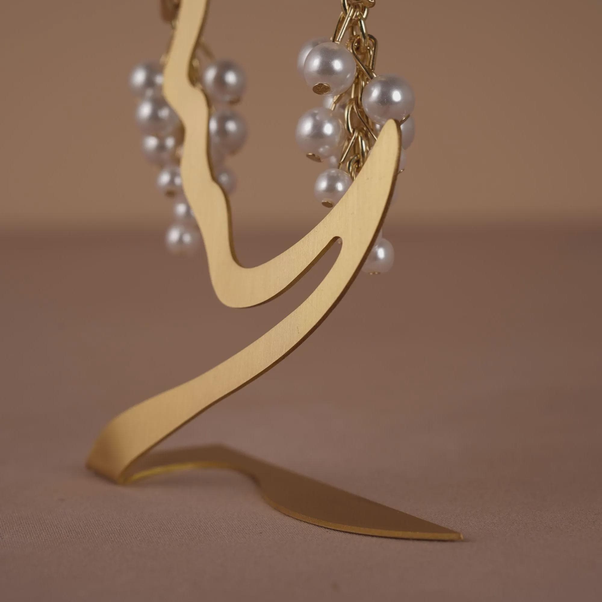 Chic Earring Holder Brass Earring Stand Jewelry Display Prop Boutique Earring Organizer for Store Display