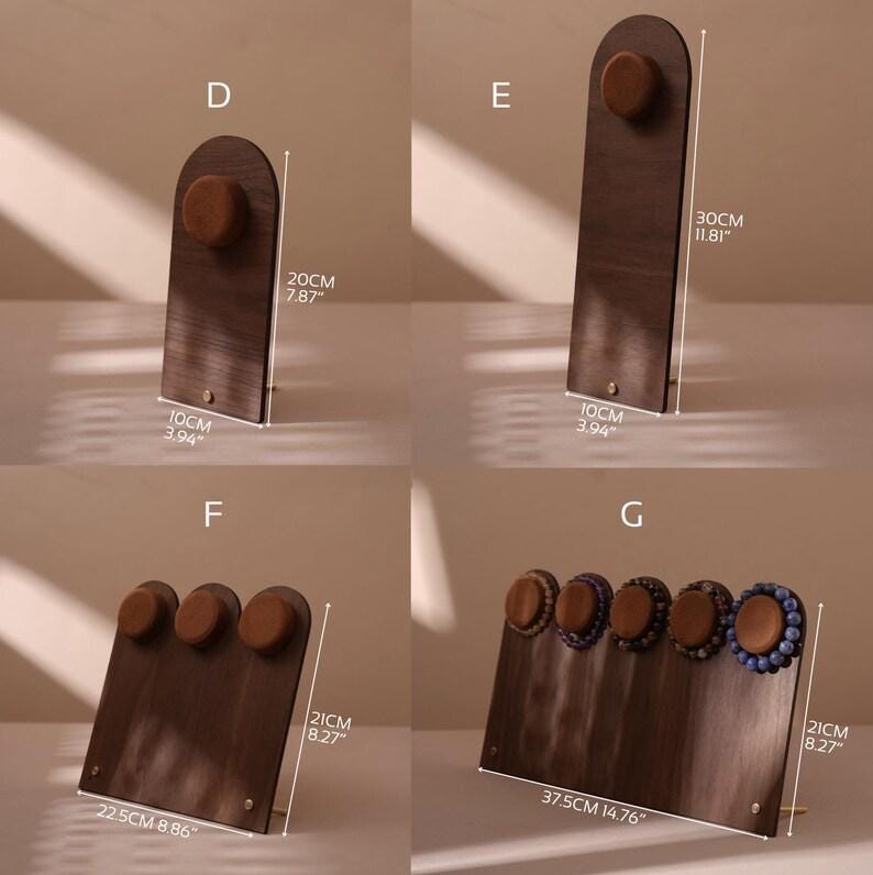 Walnut Veneer Bracelet Display Stand for Crystal Shops & Jewelry Boutiques