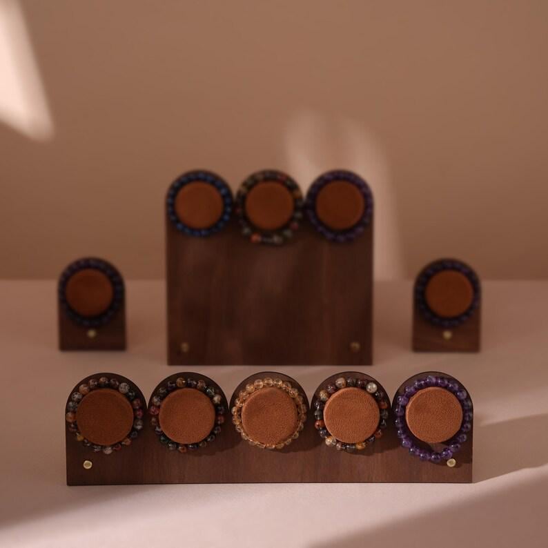 Walnut Veneer Bracelet Display Stand for Crystal Shops & Jewelry Boutiques