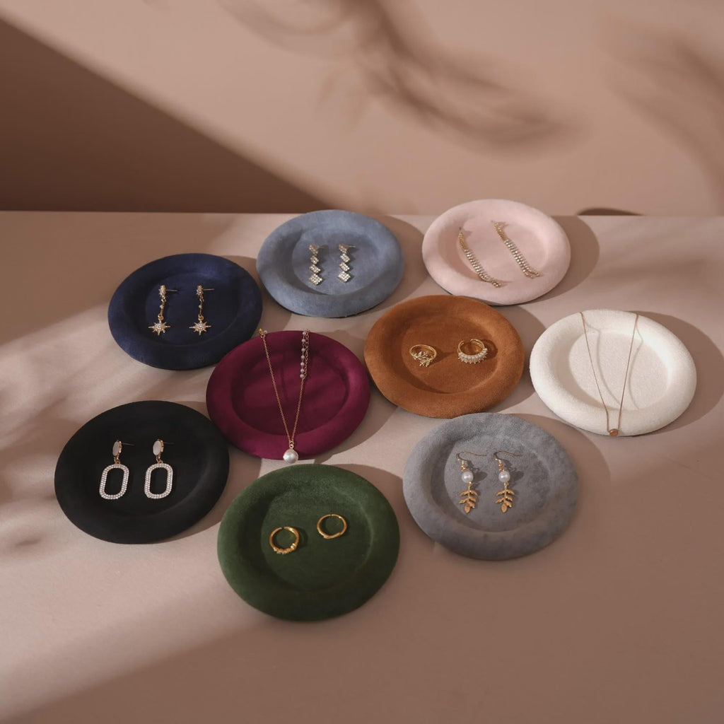 Elegant Suede Jewelry Organizer Dish Bracelet Tray Ring Organizer Necklace Photograph Earring Armband Gift for Her Daughter Wedding Decor