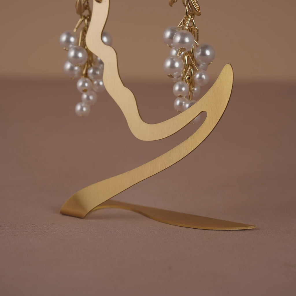 Chic Earring Holder Brass Earring Stand Jewelry Display Prop Boutique Earring Organizer for Store Display