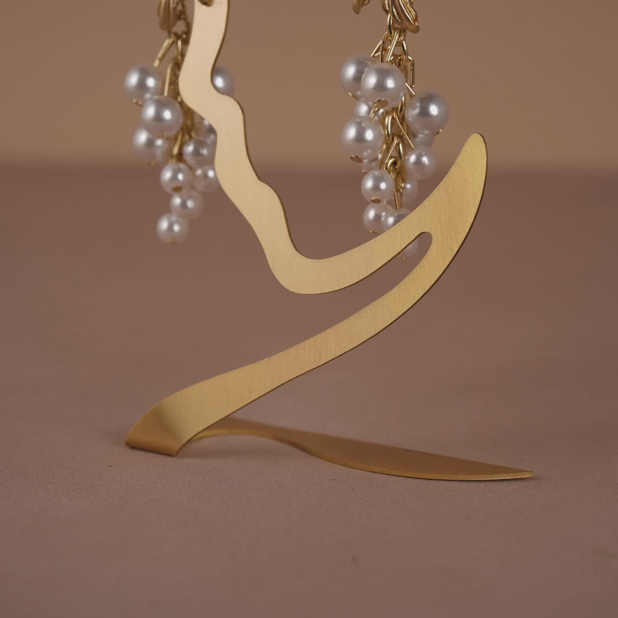 Chic Earring Holder Brass Earring Stand Jewelry Display Prop Boutique Earring Organizer for Store Display